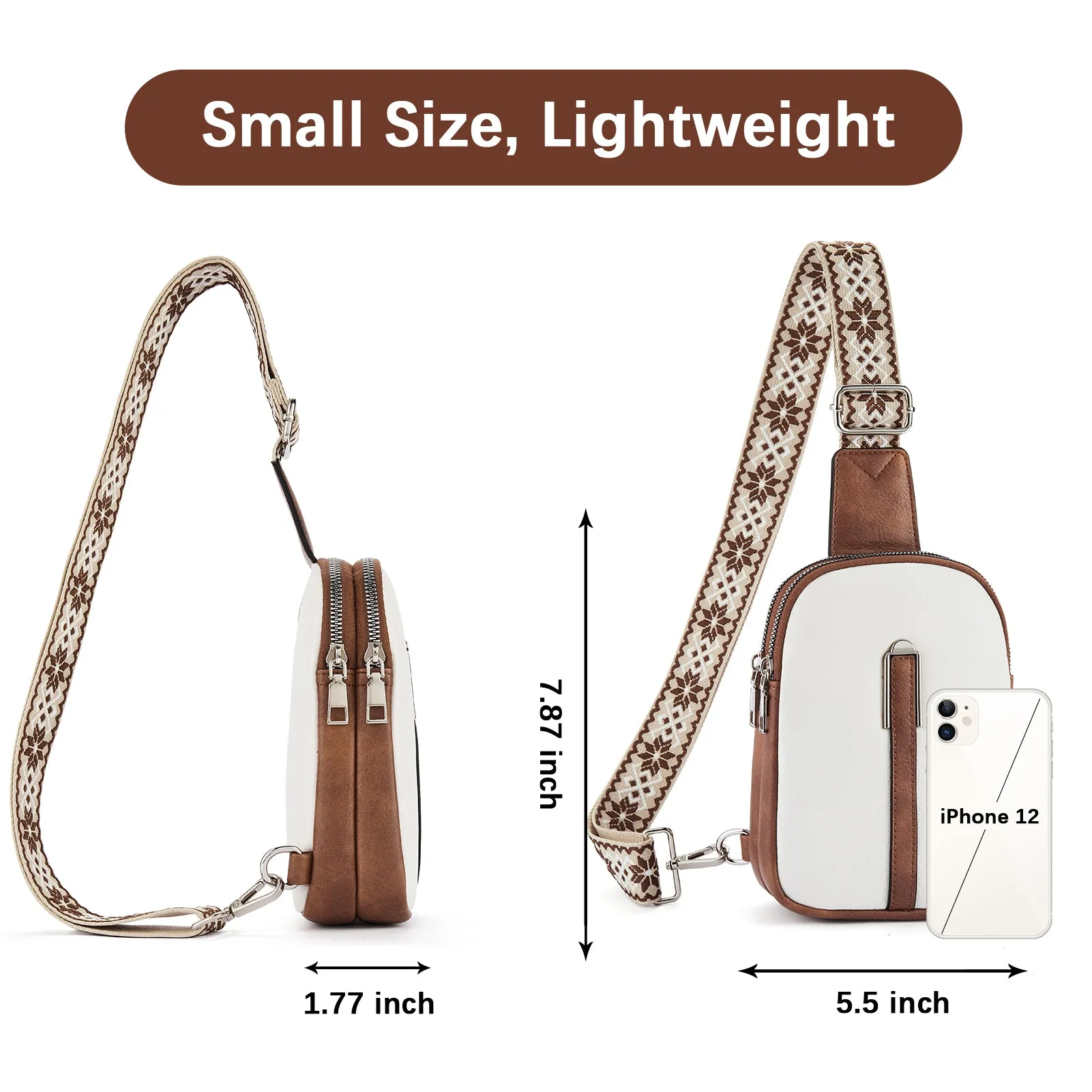 Aurora Adjustable Embroidered Shoulder Strap  Crossbody Bag for Women