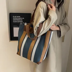 Babakud French Striped Casual Tote Bag