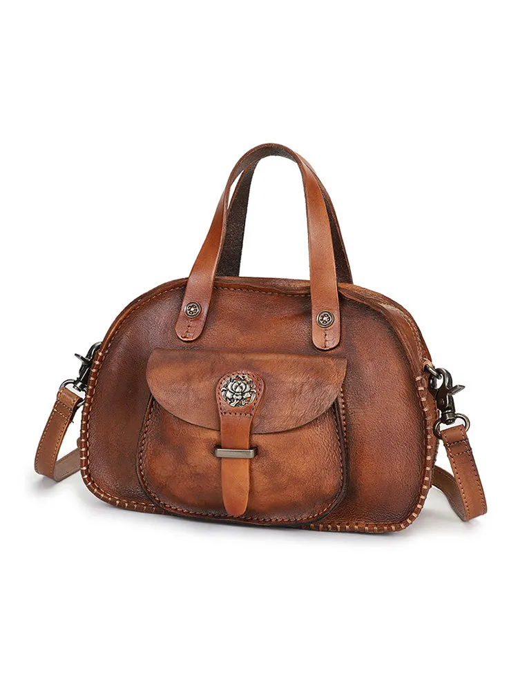 Best Brown Leather Womens Vintage Handbag Handmade Crossbody Purse for Ladies