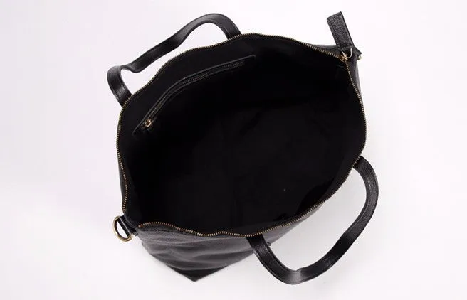 Black LEATHER Large WOMENs Tote Bag Tote Shoulder Purses FOR WOMEN