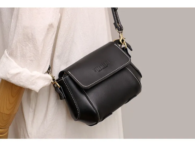 Black LEATHER Small Cute Side Bag WOMEN SHOULDER BAG Small Crossbody Purse FOR WOMEN