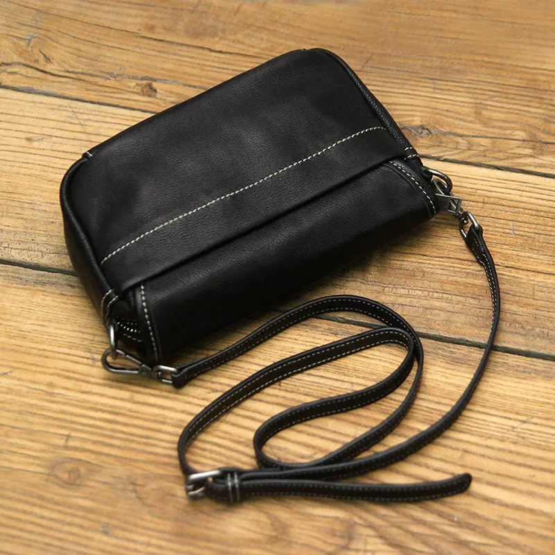 Black LEATHER WOMEN Messenger Bag SHOULDER BAG Crossbody Purses FOR WOMEN