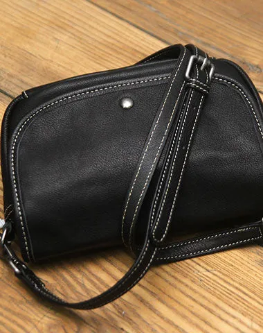 Black LEATHER WOMEN Messenger Bag SHOULDER BAG Crossbody Purses FOR WOMEN