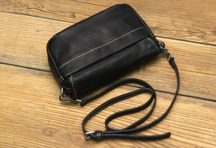 Black LEATHER WOMEN Messenger Bag SHOULDER BAG Crossbody Purses FOR WOMEN