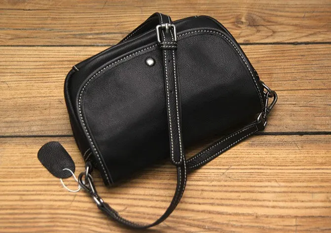 Black LEATHER WOMEN Messenger Bag SHOULDER BAG Crossbody Purses FOR WOMEN