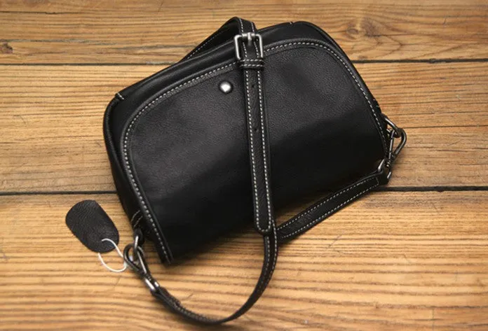 Black LEATHER WOMEN Messenger Bag SHOULDER BAG Crossbody Purses FOR WOMEN