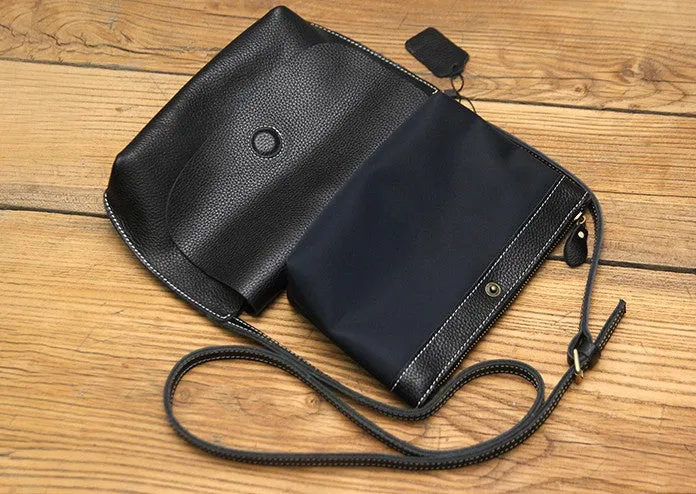 Black LEATHER WOMEN SHOULDER BAG Messenger Bag Crossbody Purses FOR WOMEN