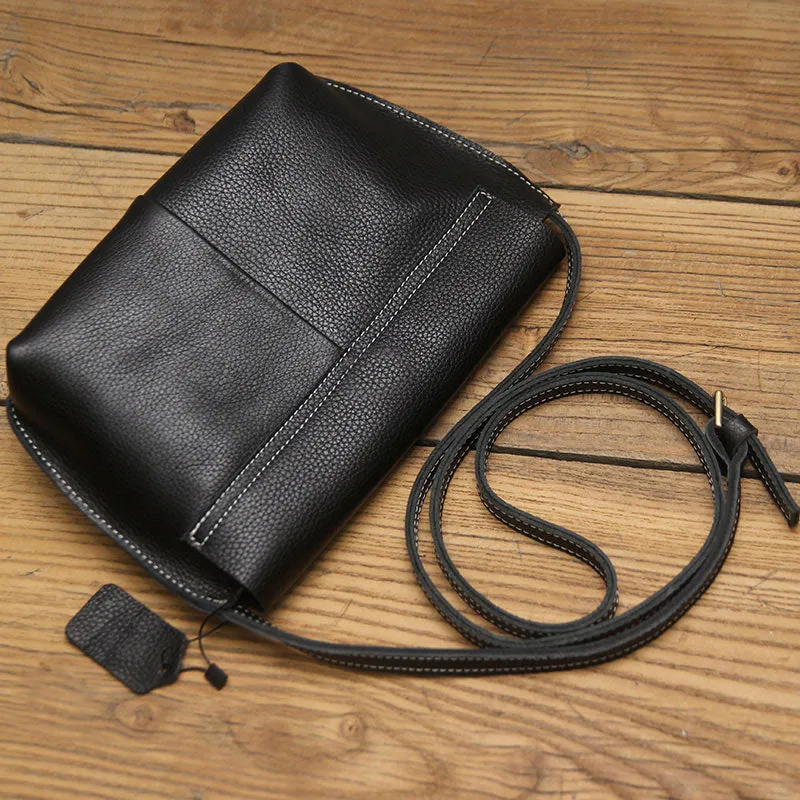 Black LEATHER WOMEN SHOULDER BAG Messenger Bag Crossbody Purses FOR WOMEN