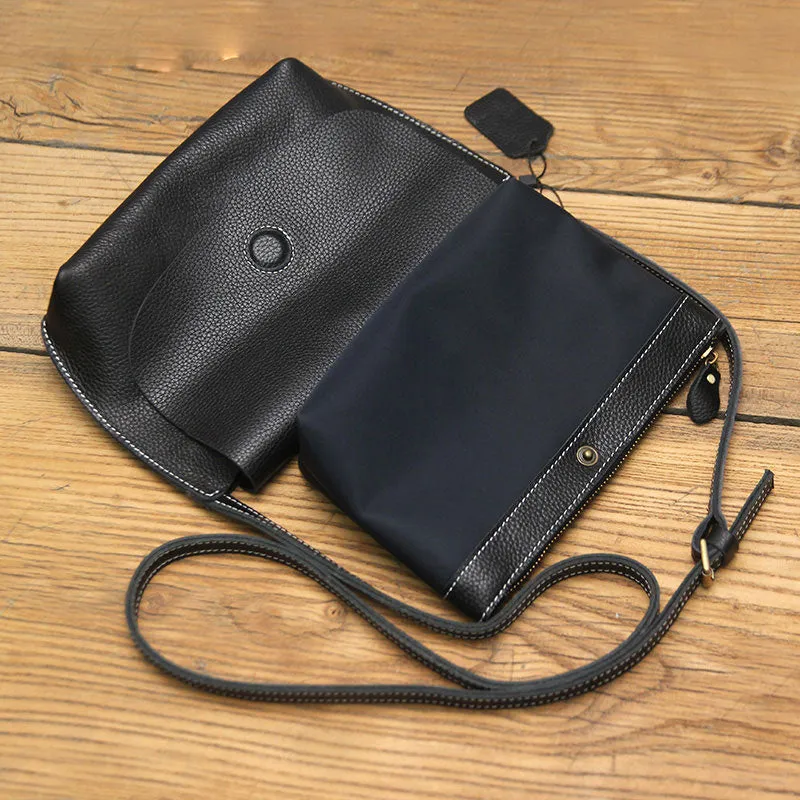 Black LEATHER WOMEN SHOULDER BAG Messenger Bag Crossbody Purses FOR WOMEN