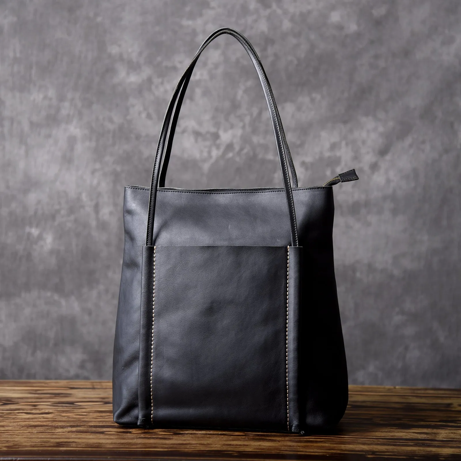 Black Women Leather Large Tote Bag Shopper Bag For Women