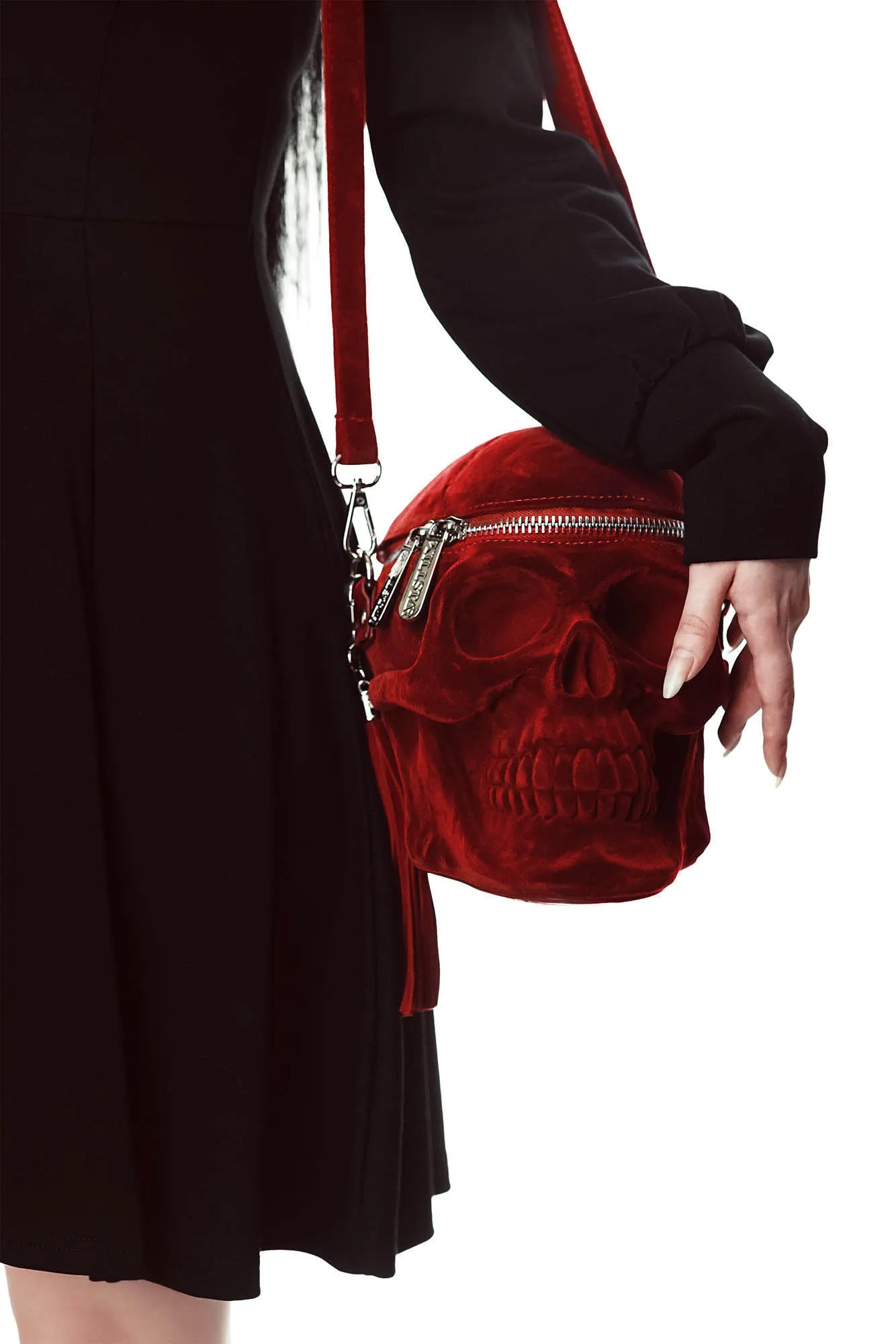 Blood Red Grave Digger Skull Bag