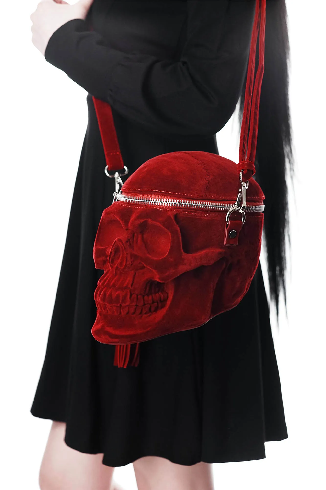 Blood Red Grave Digger Skull Bag