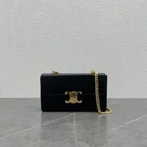 CE Chain Box Triomphe Bag Black For Women 9in/22cm 110803BF4.38NO