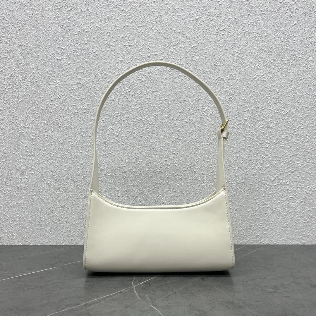 CE Cuir Triomphe Shoulder Bag White For Women 9.4in/24cm