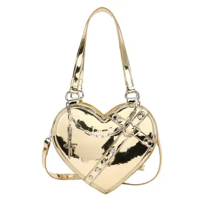 Chain Heart-Shaped Shoulder Bag – Large Capacity Love Bag for Women