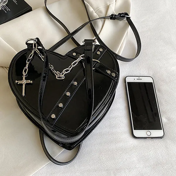 Chain Heart-Shaped Shoulder Bag – Large Capacity Love Bag for Women