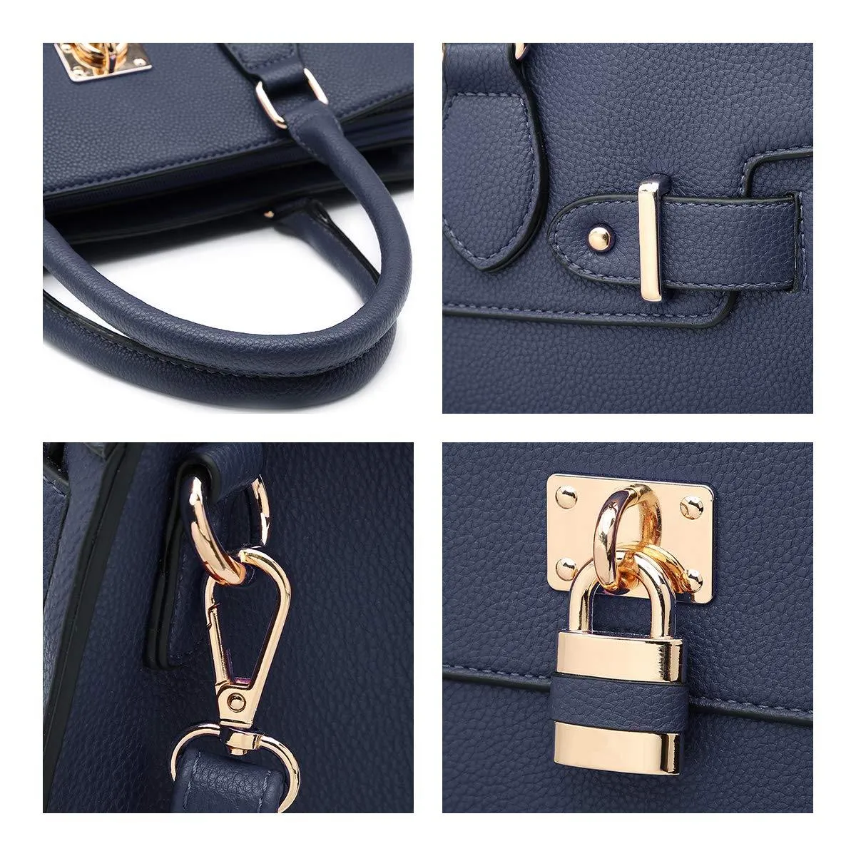 Classic Padlock Handbag with Matching Wallet