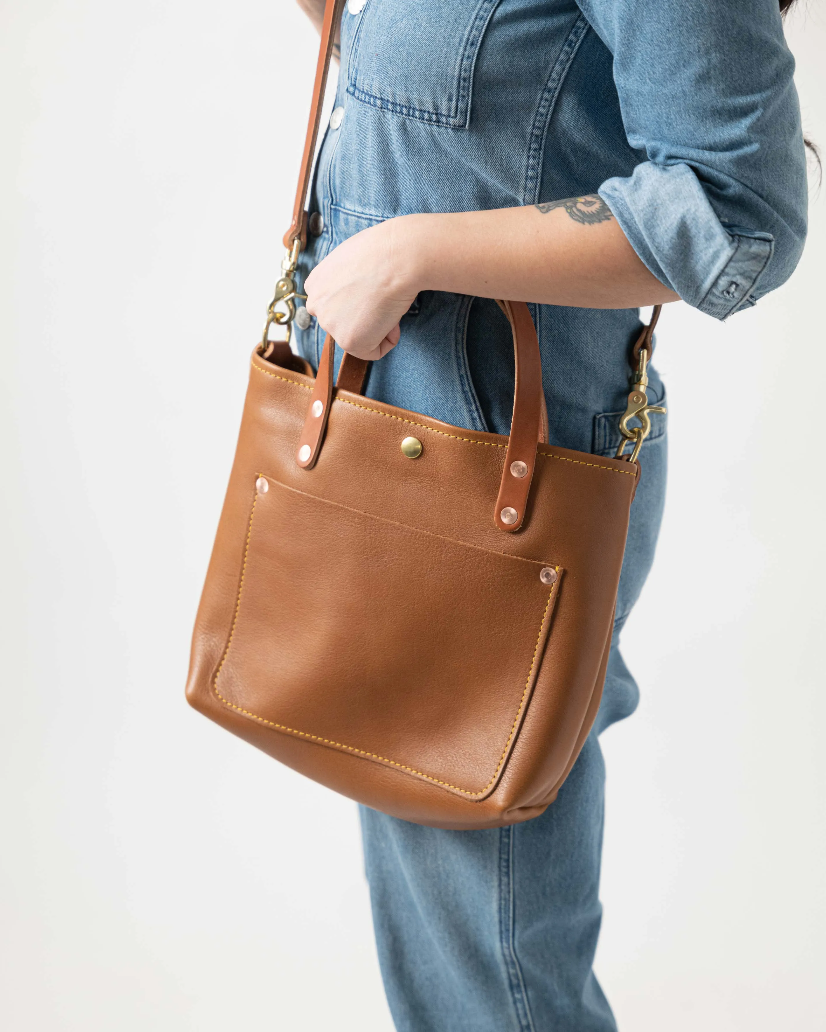 Cognac Cypress Mini Travel Tote