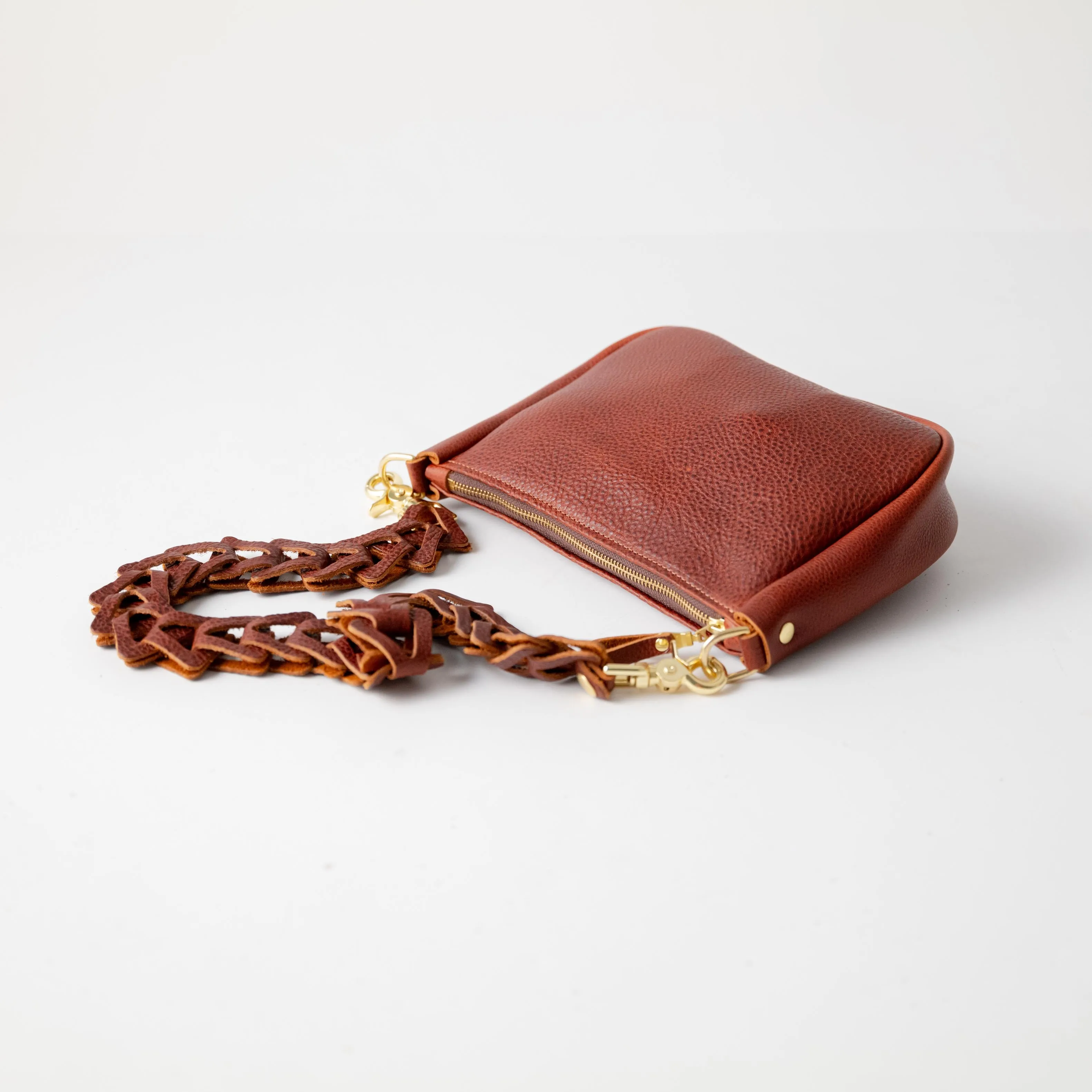 Dark Tan Bulldog Crossbody Bag