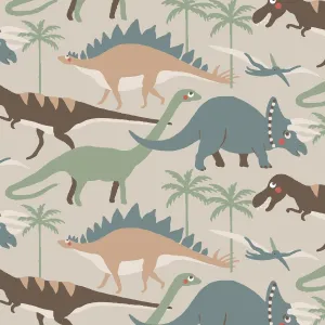 Dinosaurs Camouflage Khaki Curtains/Roman Blind Sample