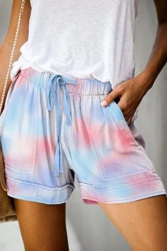 Drawstring Casual Elastic Waist Pocketed Shorts