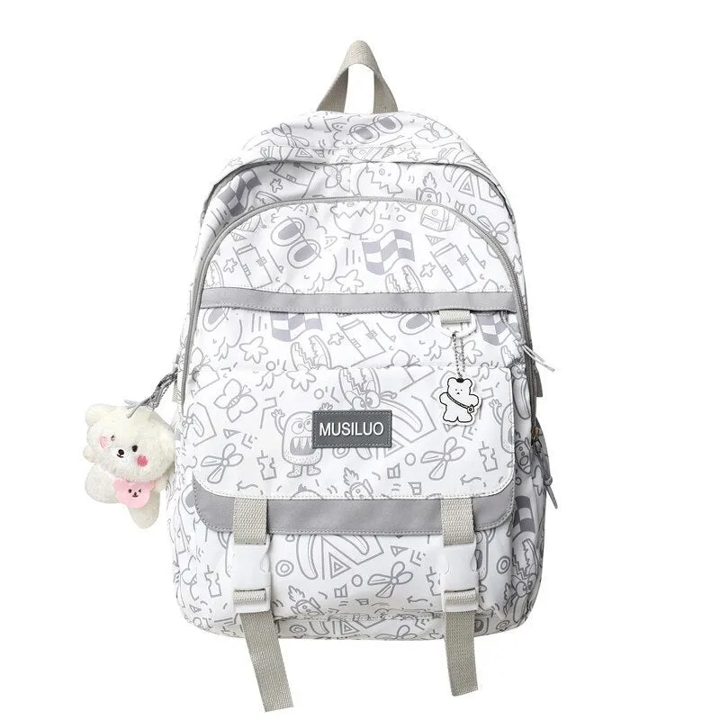 Fashion Backpack For Women School Bags Men Travel Rucksack Graffiti Boy Girl Student Bag Female College Knapsack Laptop Mochila