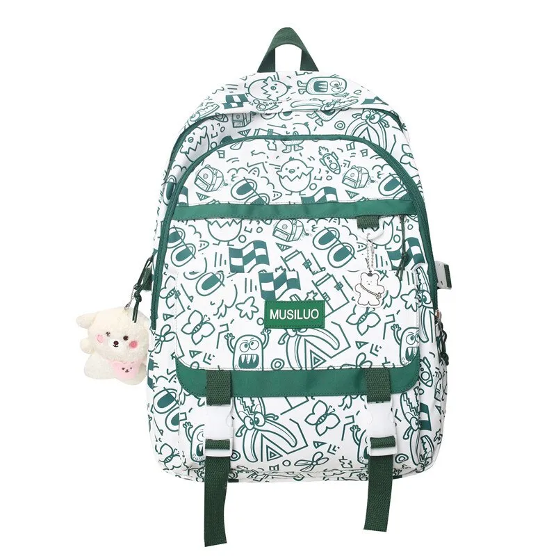 Fashion Backpack For Women School Bags Men Travel Rucksack Graffiti Boy Girl Student Bag Female College Knapsack Laptop Mochila