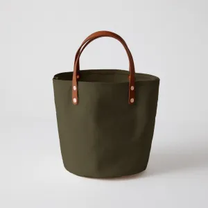 Green Canvas Bucket Tote