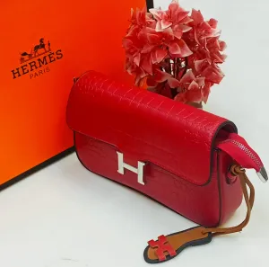 Hermès Printed Rexine Crossbody Bag for Women (Red)