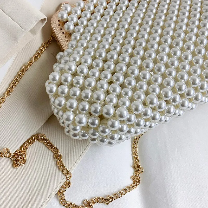 Kellie Pearl Woven Handbag