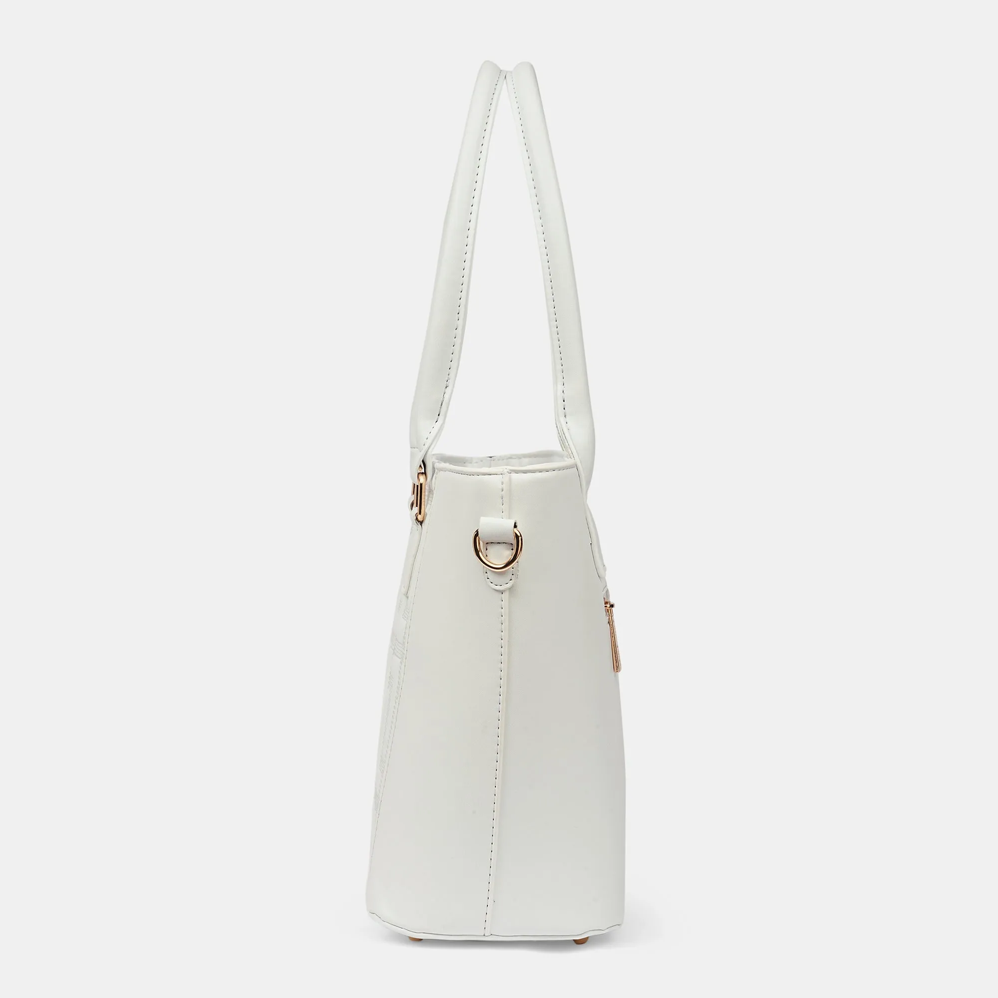 Lavie Luxe Mare White Medium Women's Tote Handbag