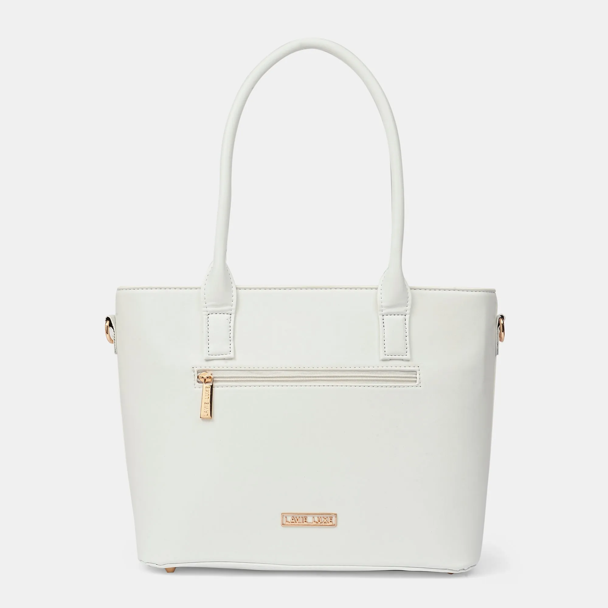 Lavie Luxe Mare White Medium Women's Tote Handbag