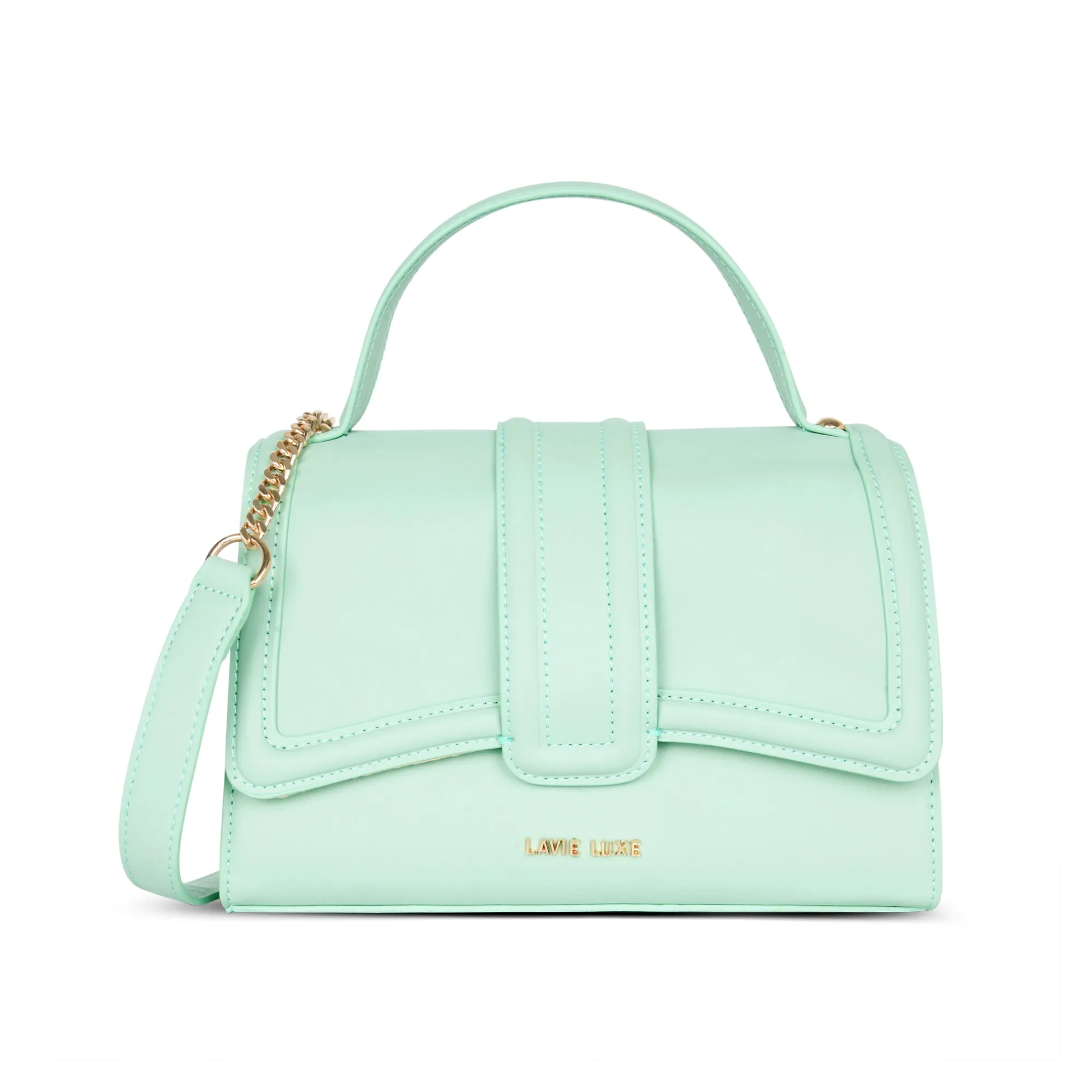 Lavie Luxe Mint Medium Women's Bubble Flap Satchel Bag