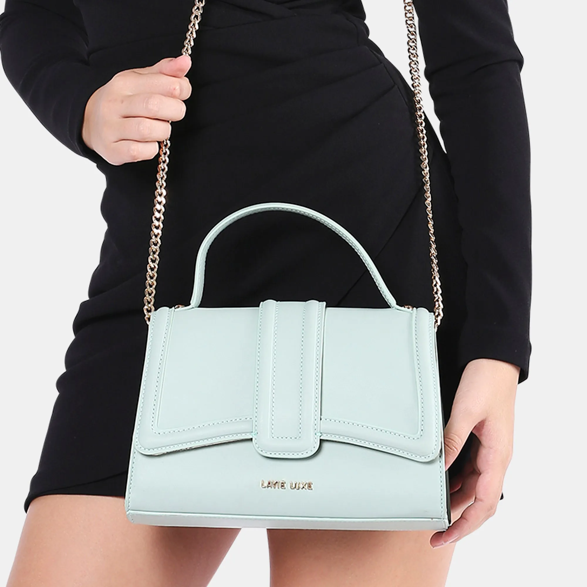 Lavie Luxe Mint Medium Women's Bubble Flap Satchel Bag