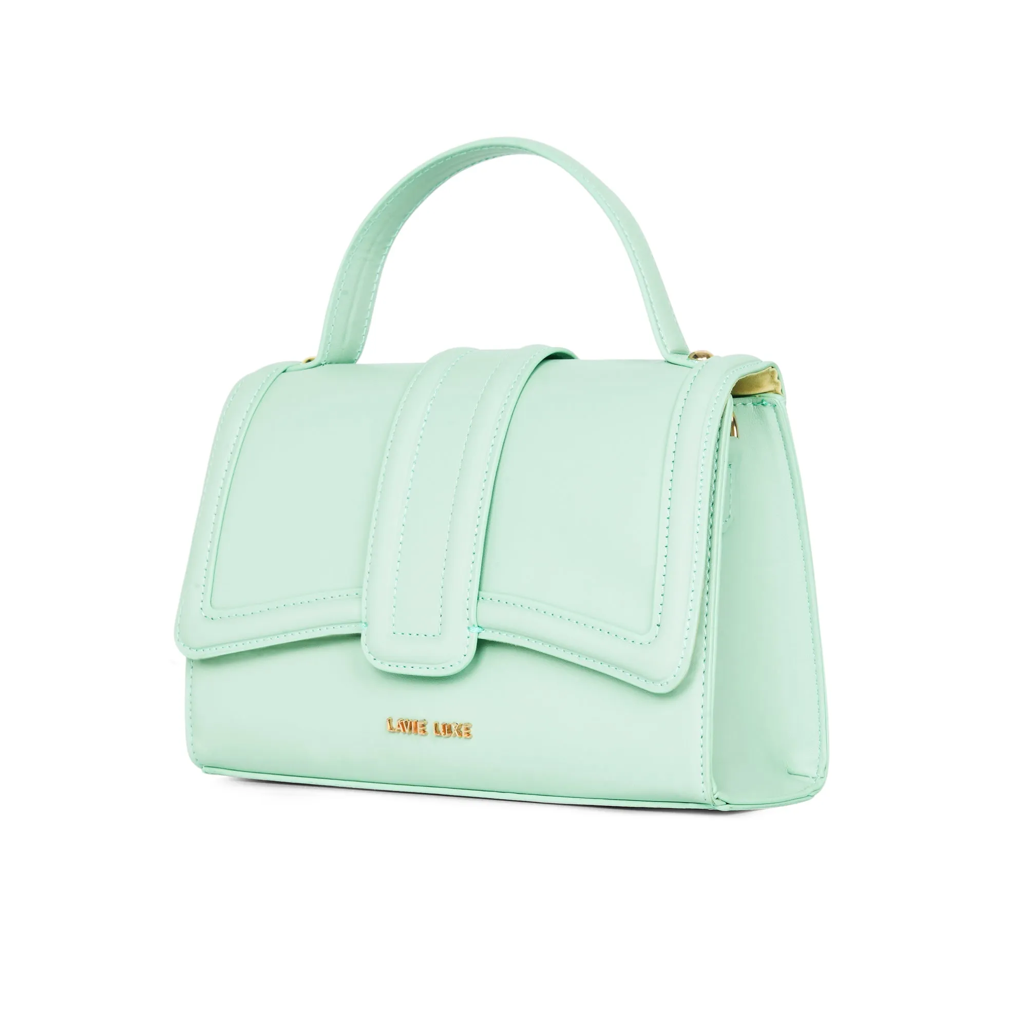 Lavie Luxe Mint Medium Women's Bubble Flap Satchel Bag