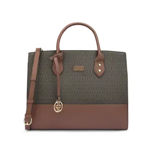 Lavie Luxe Monogram Ellon Choco Large Women's Satchel