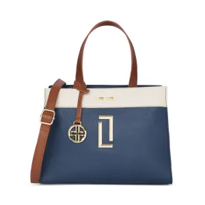 Lavie Luxe Navy Medium Women's Gehry Satchel Bag