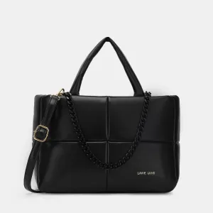 Lavie Luxe Puff Black Small Women's Tote