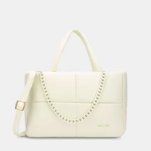 Lavie Luxe Puff Off White Small Women's Tote