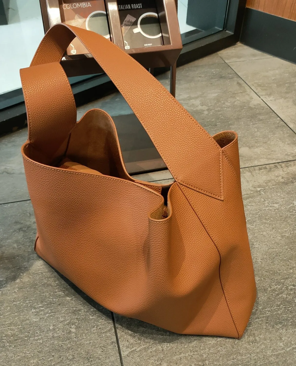 Leather Underarm Tote  Bag