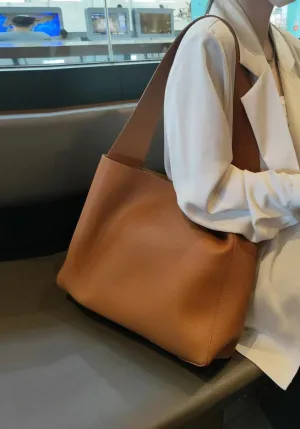 Leather Underarm Tote  Bag