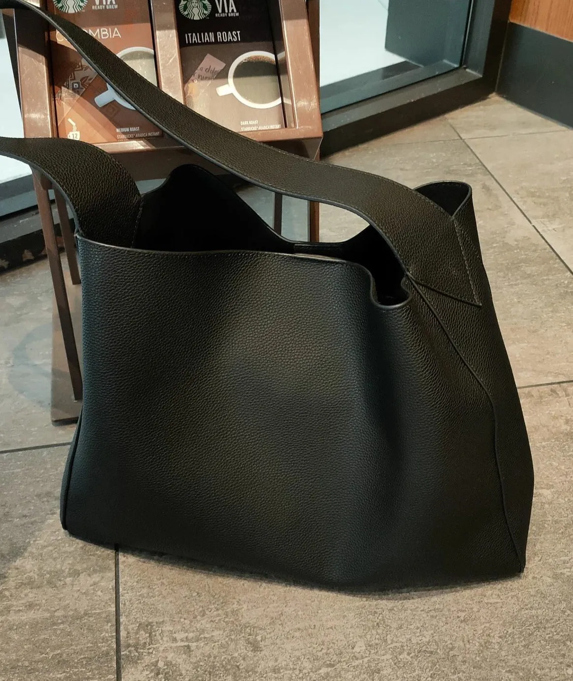 Leather Underarm Tote  Bag