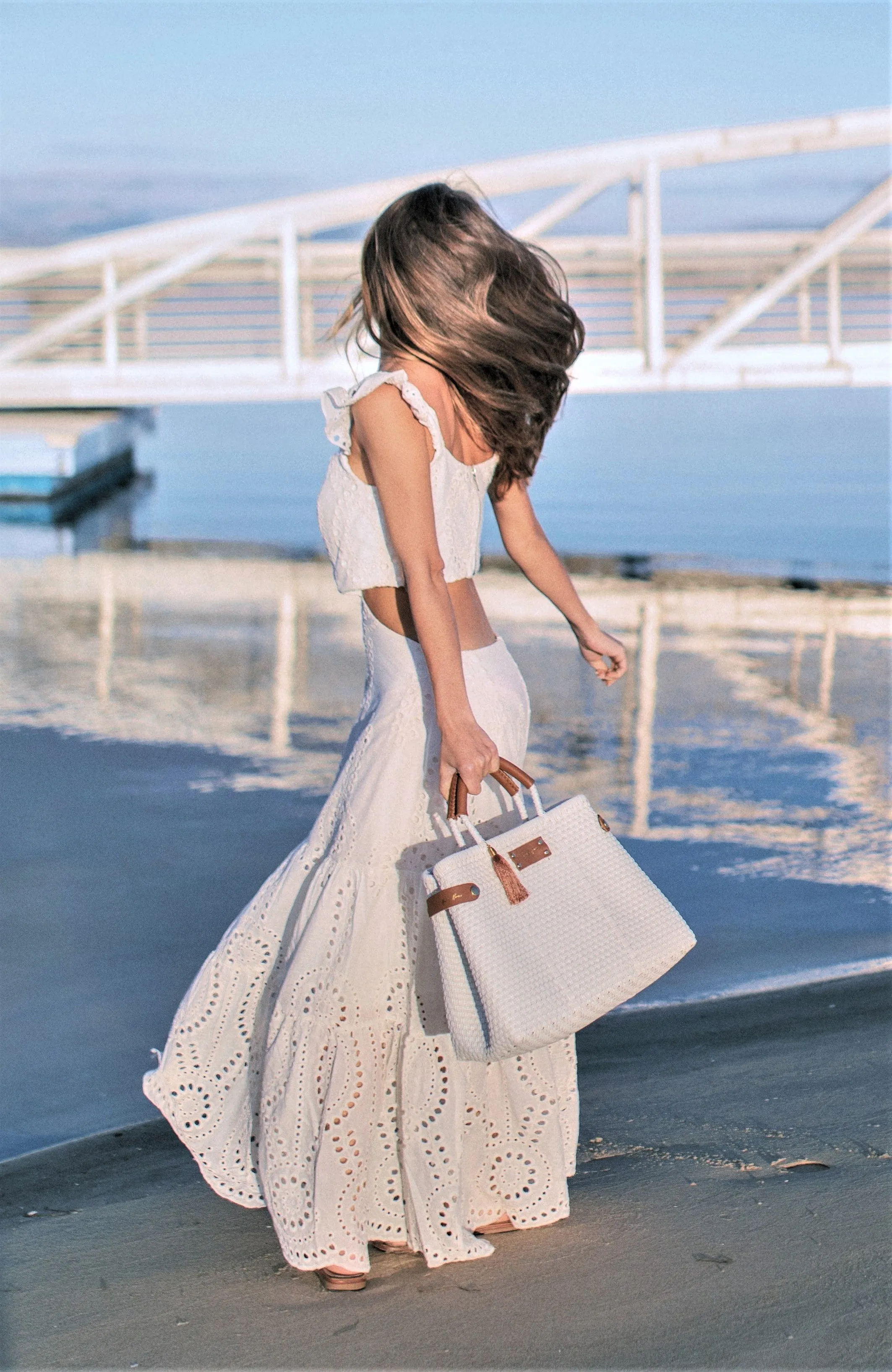 Less Pollution Convertible Handbag - White Pearl