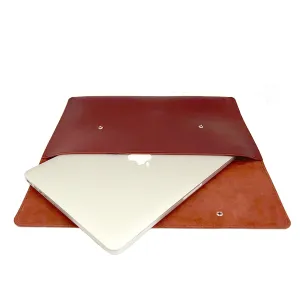 Macbook Leather Laptop Case in Wine