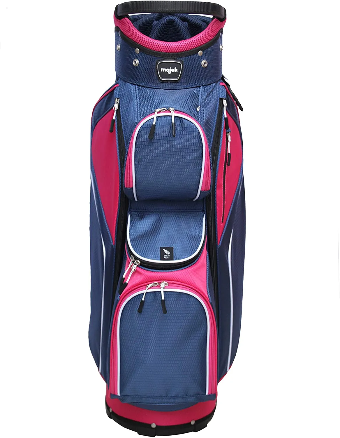 Majek Navy Blue Pink Golf Bag 9 inch 14-Way Friendly Separator Top