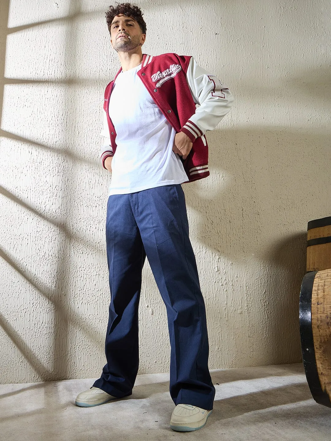 Maroon Statement Woollen Varsity Jacket