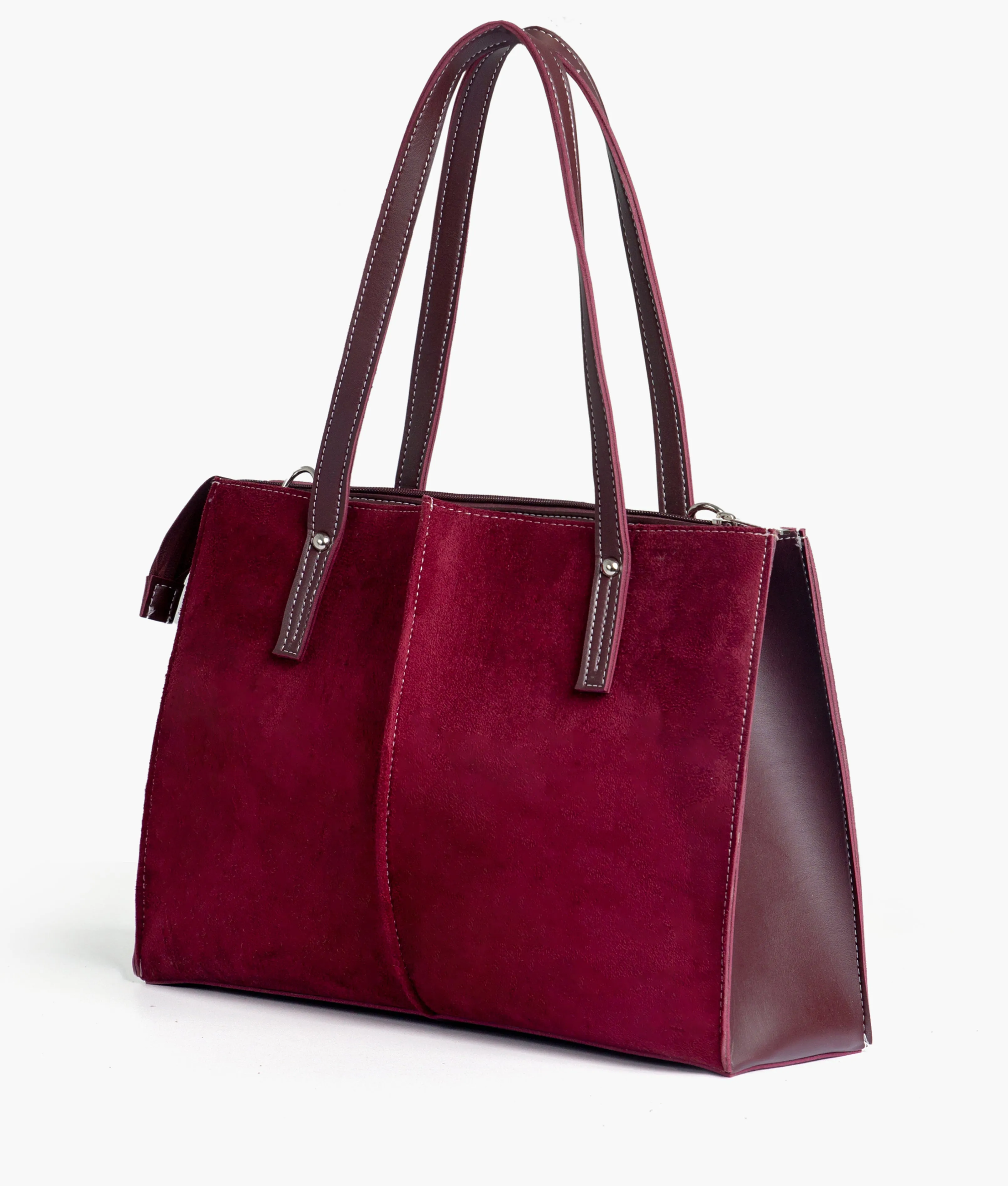 Maroon Velvet Tote Bag 561