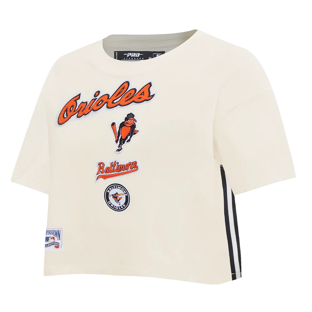 MLB BALTIMORE ORIOLES RETRO CLASSIC WOMEN'S BOXY TEE (EGGSHELL)