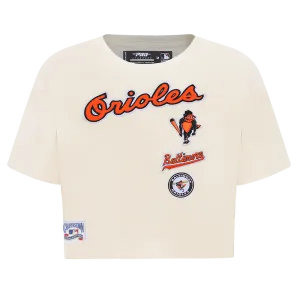 MLB BALTIMORE ORIOLES RETRO CLASSIC WOMEN'S BOXY TEE (EGGSHELL)