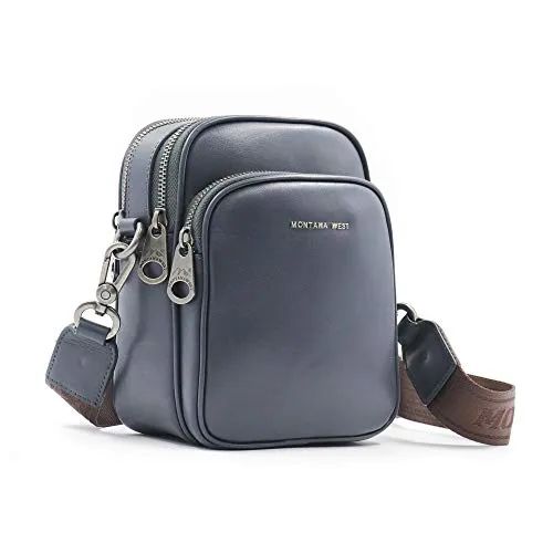 MWL-008 Montana West Genuine Leather Shoulder/Crossbody Bag-Navy